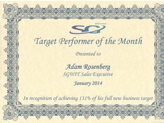 Target Performer of the Month - January 2014