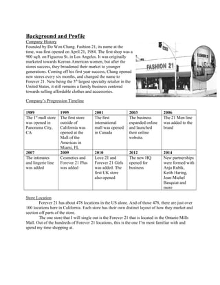 Forever 21 Case Study