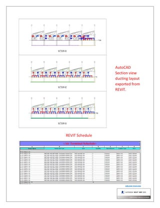AutoCAD
Section view
ducting layout
exported from
REVIT.
REVIT Schedule
 