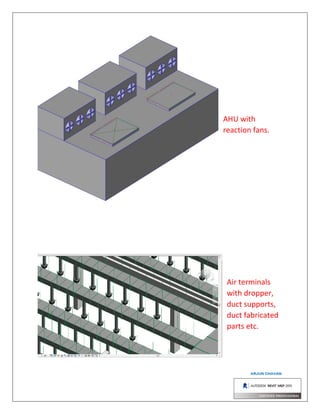 AHU with
reaction fans.
Air terminals
with dropper,
duct supports,
duct fabricated
parts etc.
 