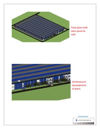Total plant with
solar panel at
roof.
Architectural
development
of plant.
 