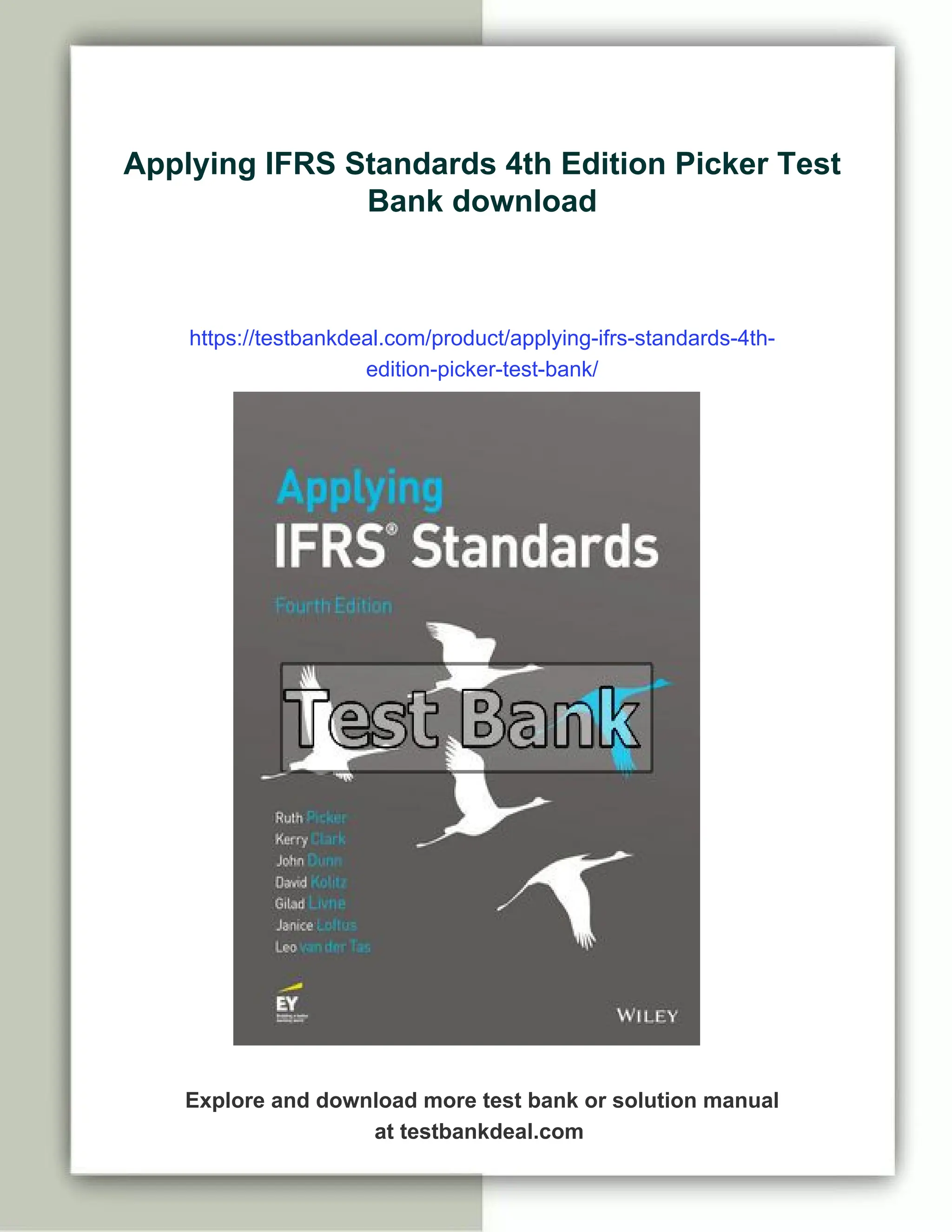 Applying IFRS Standards 4th Edition Picker Test Bank | PDF