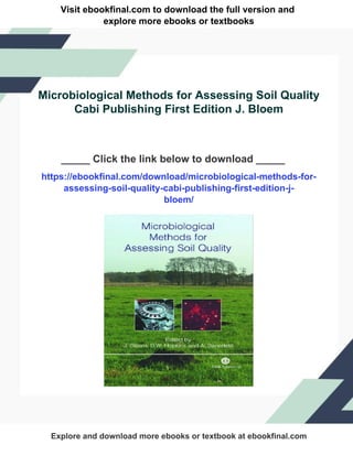 Cabbi Drawing.pdf Microbiological Methods for Assessing Soil Quality Cabi Publishing ...