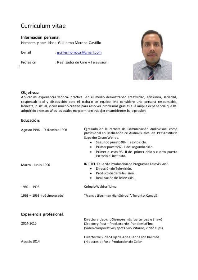 curriculum vitae 2015 gmc2 formatos de cv 2015