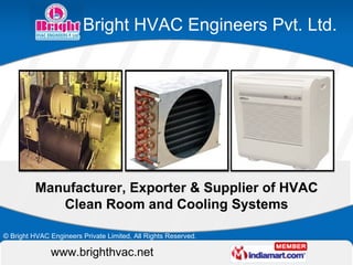 Manufacturer, Exporter & Supplier of HVAC Clean Room and Cooling Systems 