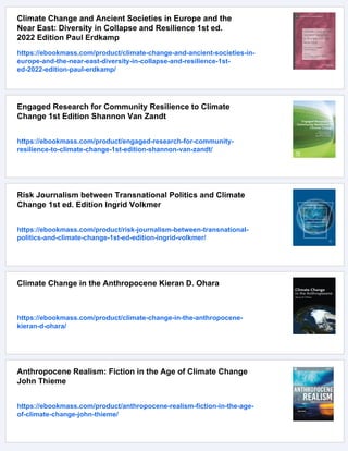 Risk and Resilience in the Era of Climate Change Vinod Thomas | PDF