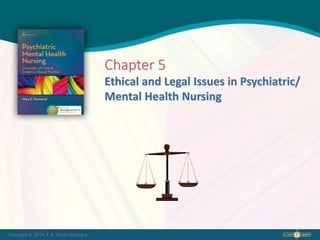 Copyright © 2014. F.A. Davis Company
Ethical and Legal Issues in Psychiatric/
Mental Health Nursing
Chapter 5
 