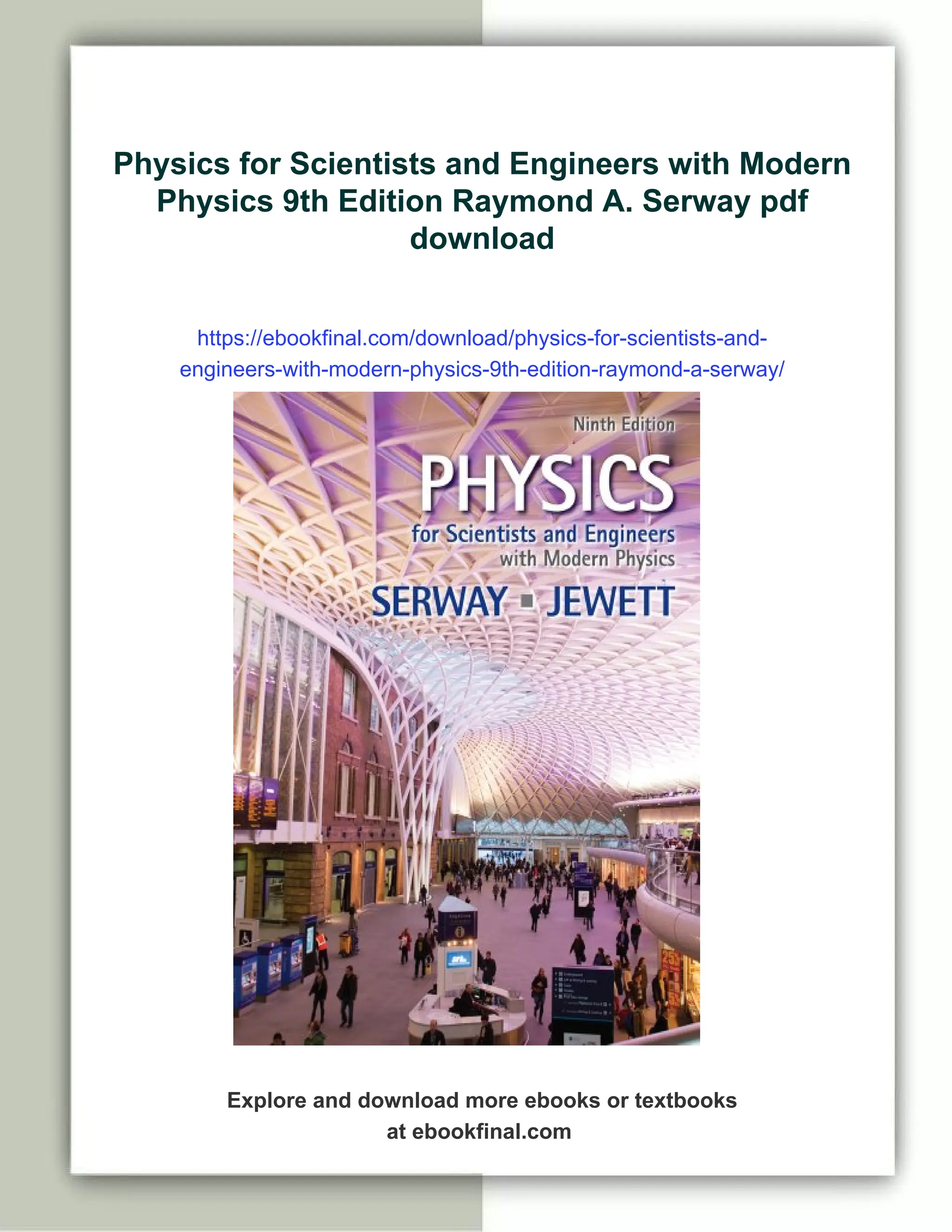 Physics for Scientists and Engineers with Modern Physics 9th Edition ...