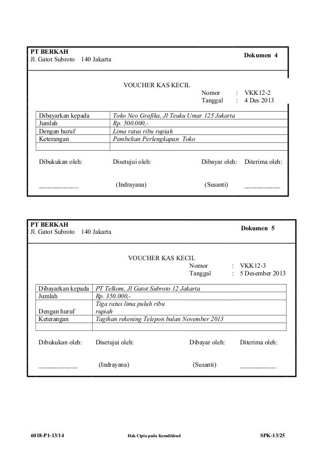 Contoh Voucher Akuntansi