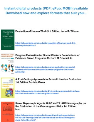 Program Evaluation 3rd Edition John M. Owen | PDF