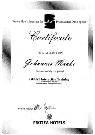 Johannes Maake CV