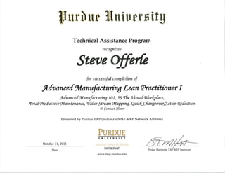 Advanced Manufacturing Lean Practitioner 1
