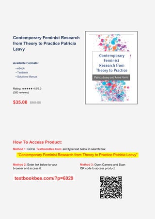 Contemporary Feminist Research: Theory, Methods, and Social Change | PDF