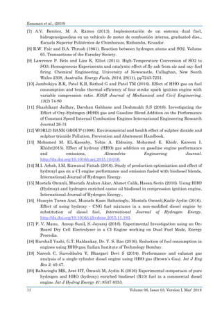Effect of HHO Gas as Fuel Additive on the Exhaust Emissions of Internal ...