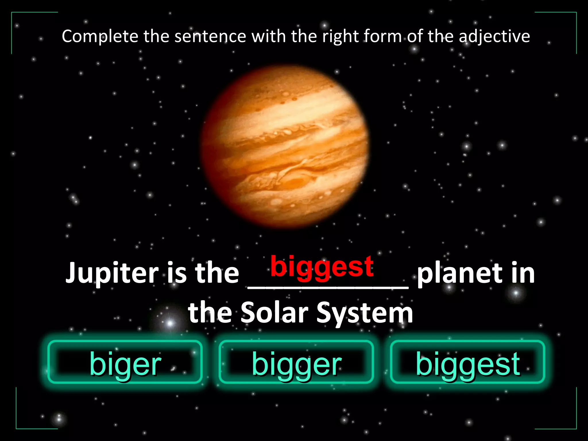Comparatives and superlatives - The Solar System | PPT