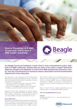 Beagle Scorecard Database | PDF