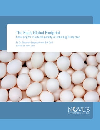 The Egg’s Global Footprint
Searching for True Sustainability in Global Egg Production
By Dr. Giovanni Gasperoni with Erik Dahl
Published April, 2011
 