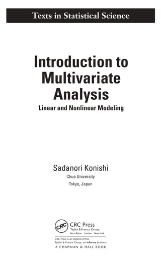 Introduction To Multivariate Analysis Linear And Nonlinear Modeling ...