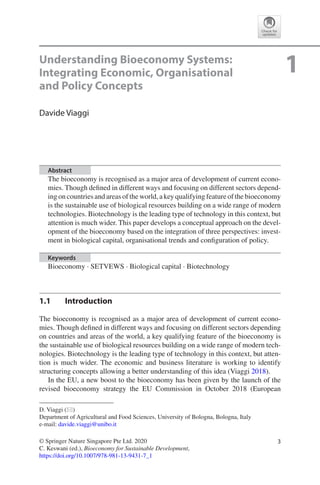Bioeconomy for Sustainable Development Chetan Keswani | PDF