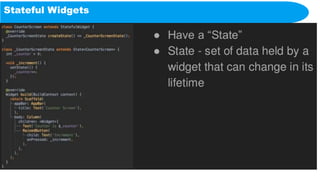 Stateful Widgets
 