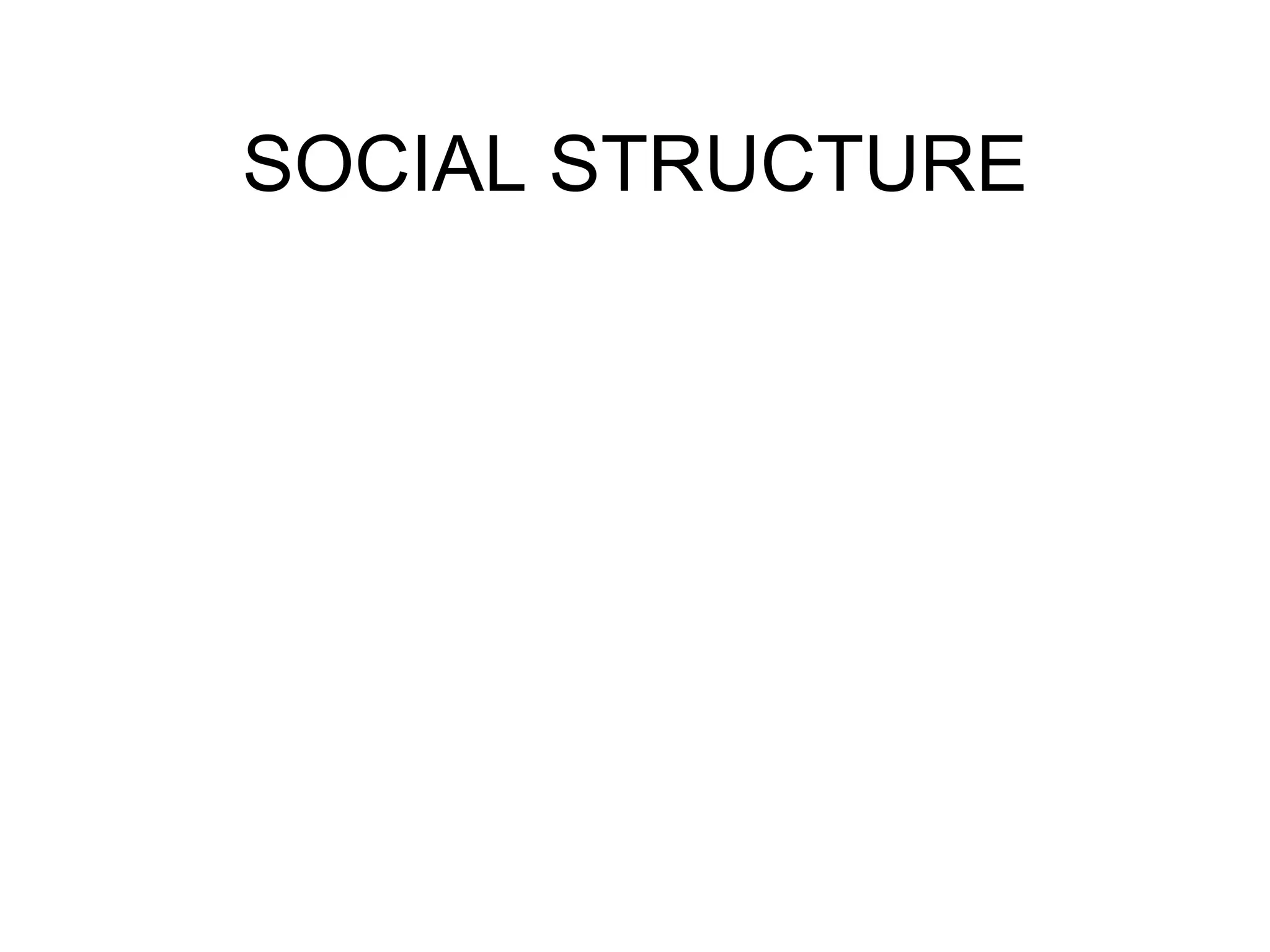 SOCIAL STRUCTURE 