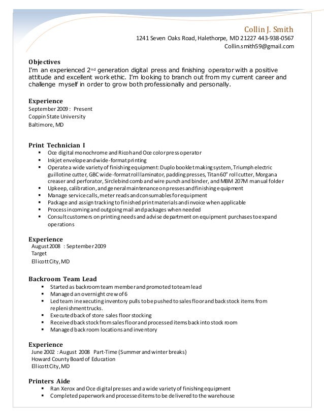 Printing resume Printing resume