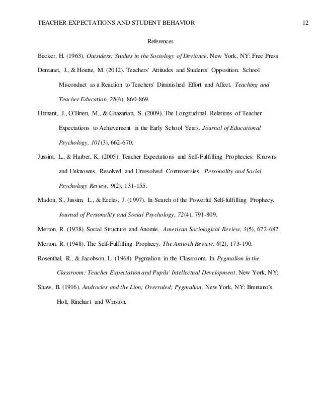 High School Admissions Essay Teacher Expectations And Student Behavior Wonder Of Science Essay also Examples Of Essay Proposals Teacher Expectations And Student Behavior Kenya Mcindoe Essay On My Family In English