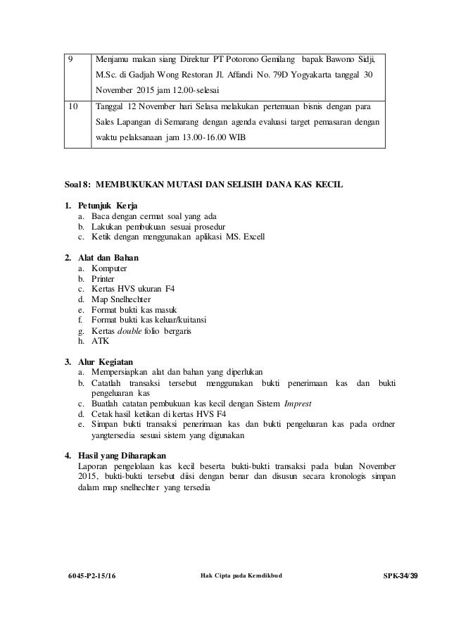 Soal Ukk Administrasi Perkantoran 2015 2016 Belajar Saja