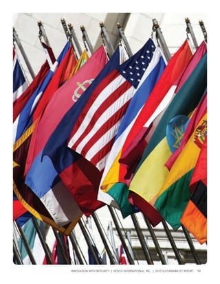 InnovatIon wIth IntegrIty | novus InternatIonal, Inc. | 2010 sustaInabIlIty report   59
 