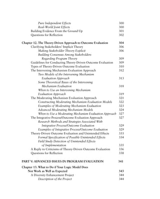 Practical Program Evaluation Theory Driven Evaluation and the ...