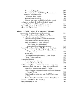 Practical Program Evaluation Theory Driven Evaluation and the ...