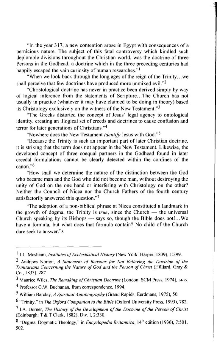 the christians doctrine of trinity The bible is clear that god is three-in-one: god the father, god the son, and god the holy spirit (see matthew 28:18-20) the three parts are separate. the christians doctrine of trinity The bible is clear that god is three-in-one: god the father, god the son, and god the holy spirit (see matthew 28:18-20) the three parts are separate.