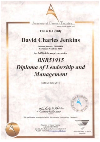BSB51915 Diploma of Leadership and Mng't