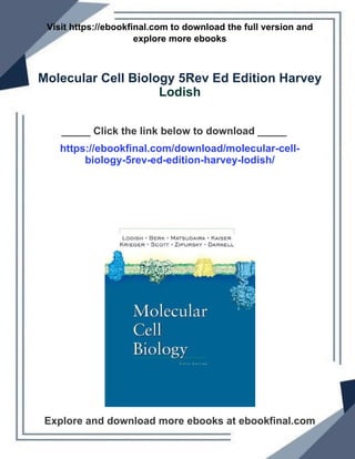 LODISH MOLECULAR CELL BIOLOGY 9TH visual data 8