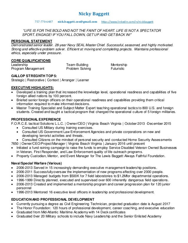 2016 nick baggett resume master training specialist