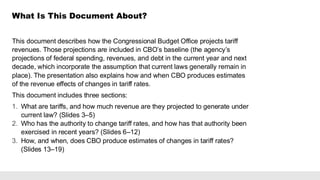 How the Congressional Budget Office Projects Tariff Revenues | PDF