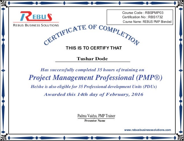 certification of participation