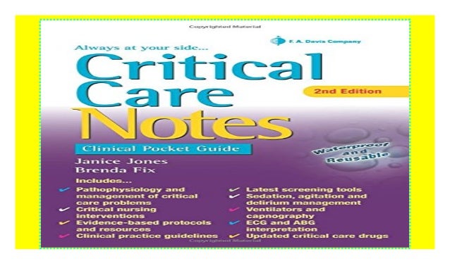 Critical Care Notes Clinical Pocket Guide Kindle