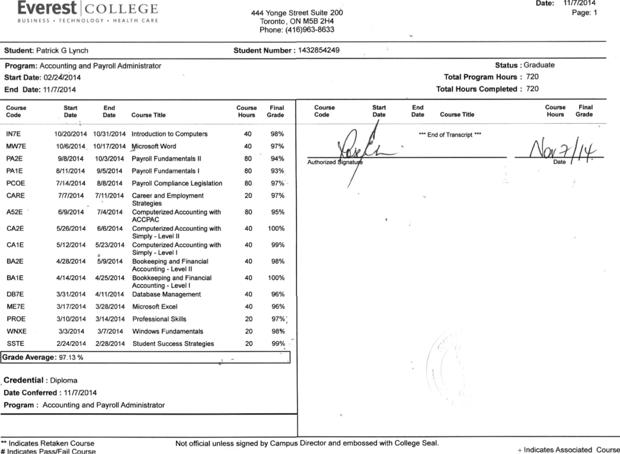 Everest transcript and reference letter pdf
