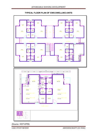 AFFORDABLE HOUSING DEVELOPMENT
CASE-STUDY REVIEW ABHISHEK BHATT (UC 0506)
TYPICAL FLOOR PLAN OF EWS DWELLING UNITS
(Source: HCP-DPM)
 