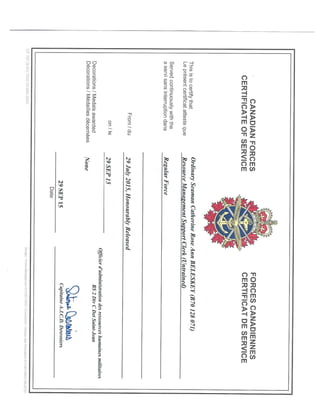 Certificate of Service CAF