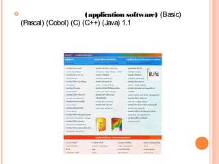  (application software)(Basic)
(Pascal) (Cobol) (C) (C++) (Java) 1.1
 