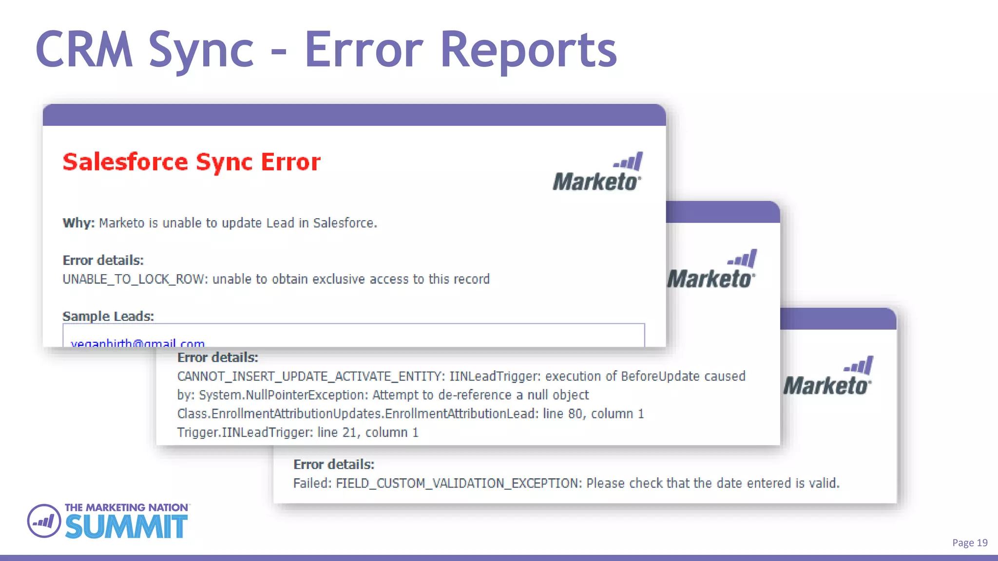 Page 19
CRM Sync – Error Reports
 