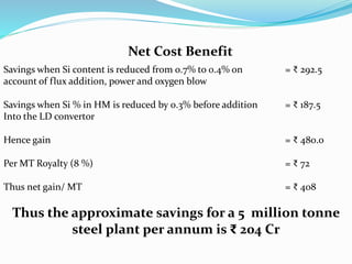 Cost Reduction in steel making | PPTX