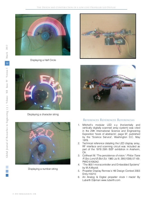 The Design and Construction of a low cost Propeller Led Display.