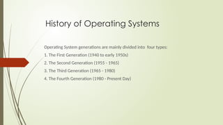 Introduction to operating system functions of os | PPTX