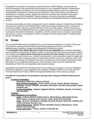 Canada Gap for Fruit and vegetables | PDF