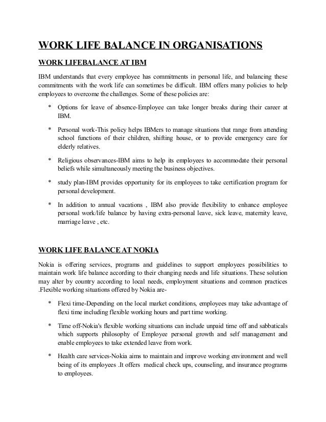 work life balance thesis pdf