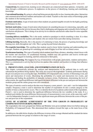 Assessing the Effectiveness of the Learning Modalities during the Covid ...