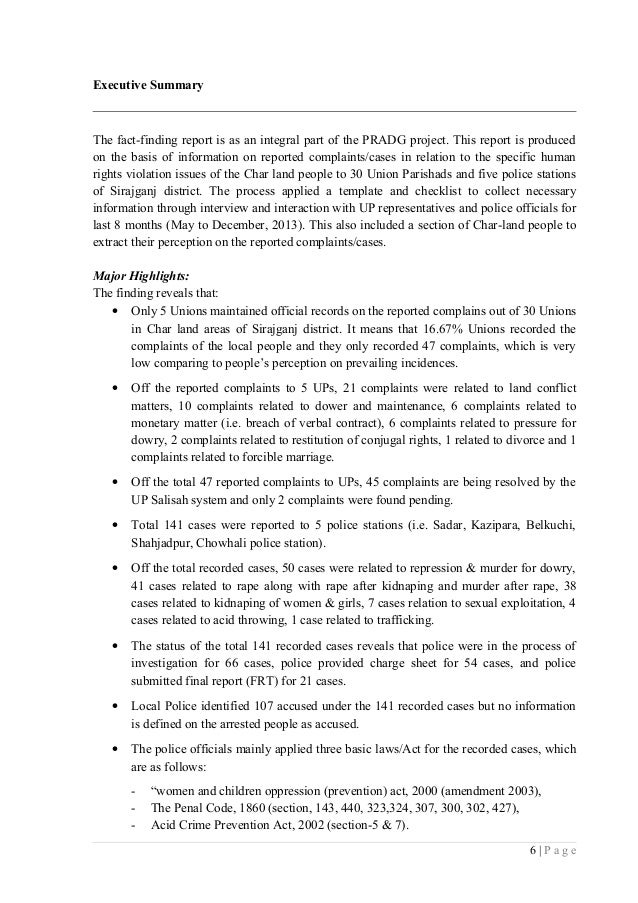 Final Report - Fact Finding Reports (7 April 2014)
